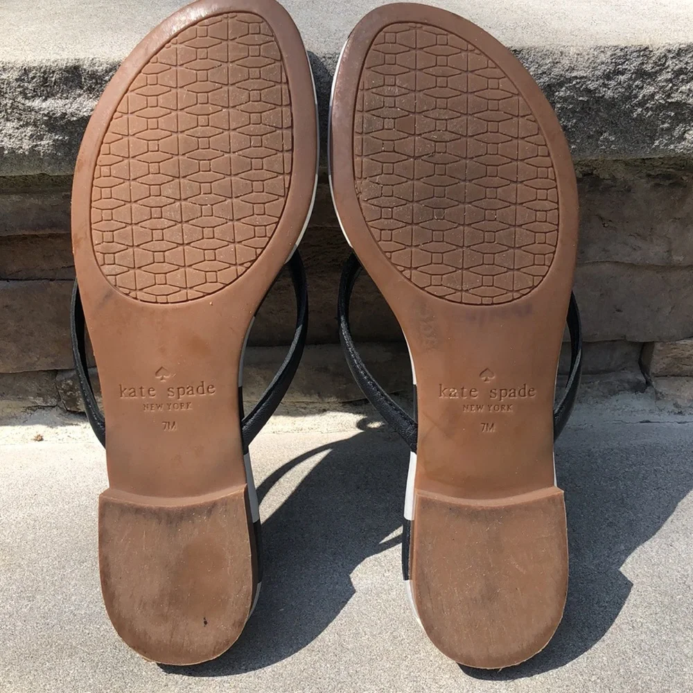 Kate Spade Mystic Bow Sandals flip flops checkered size 7